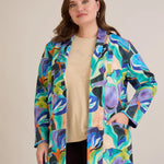 Σπορ-κομψό μπλεϊζερ χωρίς κούμπωμα σε Πολύχρωμο χρώμα σε μεγάλα μεγέθη 