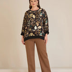 Παντελόνι με ελαστική μέση και ίσια γραμμή σε χρώμα μόκα σε μεγάλα μεγέθη