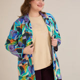 Σπορ-κομψό μπλεϊζερ χωρίς κούμπωμα – Πολύχρωμο