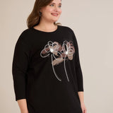 Βαμβακερή τουνίκ με στάμπα μοντέρνα λουλούδια