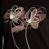 Βαμβακερή τουνίκ με στάμπα μοντέρνα λουλούδια