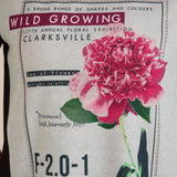 Βαμβακερό T-shirt με στάμπα παιώνια