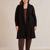 Μακριά ζακέτα τύπου κάπα – Μαύρο
