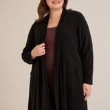 Μακριά ζακέτα τύπου κάπα – Μαύρο