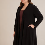 Μακριά ζακέτα τύπου κάπα – Μαύρο