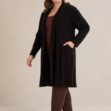 Μακριά ζακέτα τύπου κάπα σε μαύρο χρώμα σε μεγάλα μεγέθη