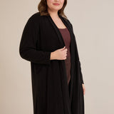 Μακριά ζακέτα τύπου κάπα σε μαύρο χρώμα σε μεγάλα μεγέθη