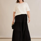 Βαμβακερή μπλούζα με στρας- Ασπρο