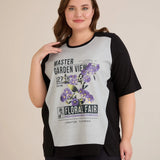 Βαμβακερό T-shirt με τύπωμα - Πετούνια