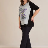 Βαμβακερό T-shirt με τύπωμα - Πετούνια