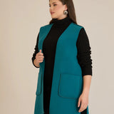 Γιλέκο σε άνετη γραμμή –Μπλε/Πράσινο