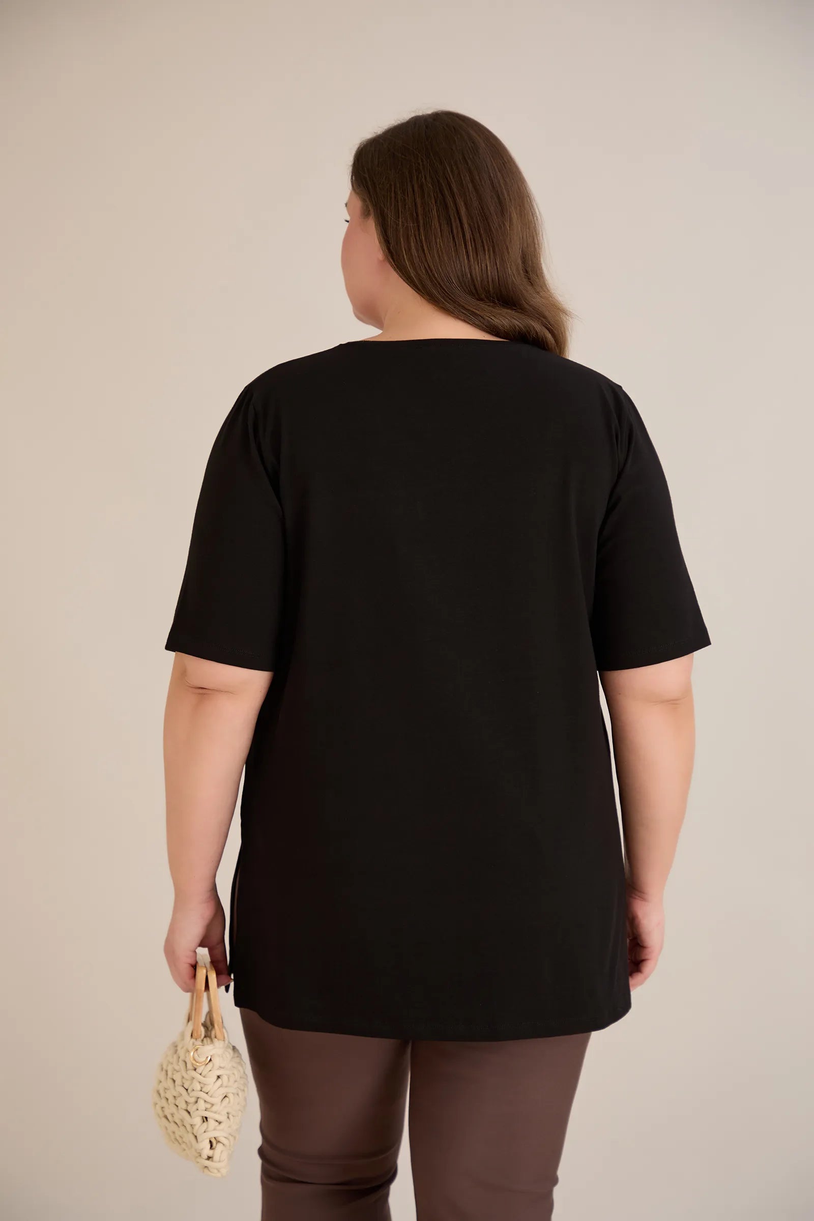 Βαμβακερό μπλουζάκι Smile με έγχρωμη στάμπα σε μεγάλα μεγέθη