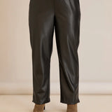 Παντελόνι ίσιο μοντέλο από δερματίνη  – Μαύρο