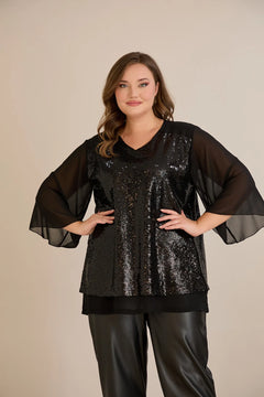 Αμπιγιέ τουνίκ από μουσελίνα και παγιέτες