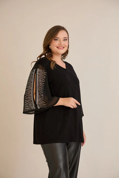 Επίσημη τουνίκ με μανίκια από μουσελίνα και διακοσμητικά στρας