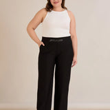 Φαρδύ παντελόνι Borisa με στρας στη ζώνη