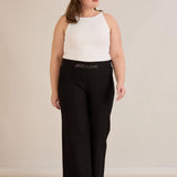 Φαρδύ παντελόνι Borisa με στρας στη ζώνη