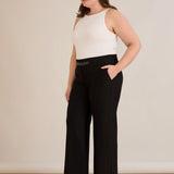 Φαρδύ παντελόνι Borisa με στρας στη ζώνη