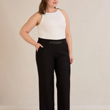 Φαρδύ παντελόνι Borisa με στρας στη ζώνη