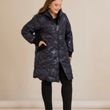 Μπουφάν καπιτονέ με κουκούλα – Σκούρο μπλε