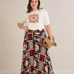 Σετ από βισκόζη με έθνικ μοτίβα σε μεγάλα μεγέθη