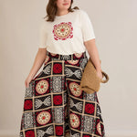 Σετ από βισκόζη με έθνικ μοτίβα σε μεγάλα μεγέθη