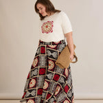 Σετ από βισκόζη με έθνικ μοτίβα σε μεγάλα μεγέθη