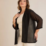 Γιορτινή κάπα από μουσελίνα σε Μαύρο χρώμα σε μεγάλα μεγέθη