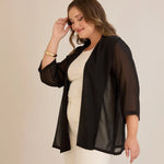 Γιορτινή κάπα από μουσελίνα σε Μαύρο χρώμα σε μεγάλα μεγέθη