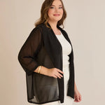 Γιορτινή κάπα από μουσελίνα σε Μαύρο χρώμα σε μεγάλα μεγέθη