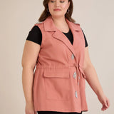 Τζιν γιλέκο με στρας – Ροζ