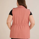 Τζιν γιλέκο με στρας – Ροζ