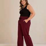 Σπορ φαρδύ παντελόνι με ανοίγματα – Μπορντό