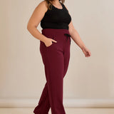 Σπορ φαρδύ παντελόνι με ανοίγματα – Μπορντό
