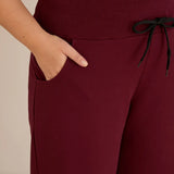 Σπορ φαρδύ παντελόνι με ανοίγματα – Μπορντό