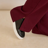 Σπορ φαρδύ παντελόνι με ανοίγματα – Μπορντό