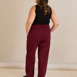 Σπορ φαρδύ παντελόνι με ανοίγματα – Μπορντό