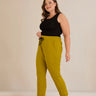 Γυναικεία αθλητική φόρμα παντελόνι "Daily" σε μεγάλα μεγέθη - Μουσταρδί