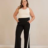 Φαρδύ παντελόνι με εντυπωσιακή ρίγα στο πλάι