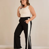 Φαρδύ παντελόνι με εντυπωσιακή ρίγα στο πλάι