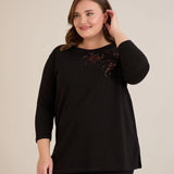 Βαμβακερή τουνίκ με λουλούδια από παγιέτες