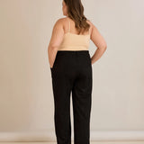 Κομψό παντελόνι με μπροστινή ραφή και ψηλή μέση – Μαύρο