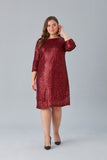 Φόρεμα με παγιέτες σε μεγάλα μεγέθη Exclusive- Κόκκινο