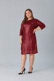 Φόρεμα με παγιέτες σε μεγάλα μεγέθη Exclusive- Κόκκινο