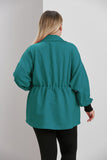 Γυναικείο μπουφάν από μπουκλέ σε μεγάλα μεγέθη - Πράσινο