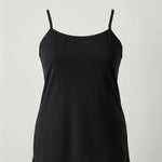 Βαμβακερό τιραντάκι με λεπτές τιράντες σε Μαύρο χρώμα σε μεγάλα μεγέθη