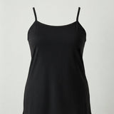 Βαμβακερό τιραντάκι με λεπτές τιράντες σε Μαύρο χρώμα σε μεγάλα μεγέθη