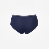 Κλασικό βαμβακερό σλιπ με δαντέλα – Σκούρο μπλε