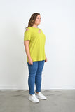 Γυναικείο βαμβακερό μπλουζάκι σε μεγάλα μεγέθη - Λάιμ