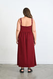 Γυναικείο φόρεμα με φερμουάρ σε μεγάλα μεγέθη - Μπορντό